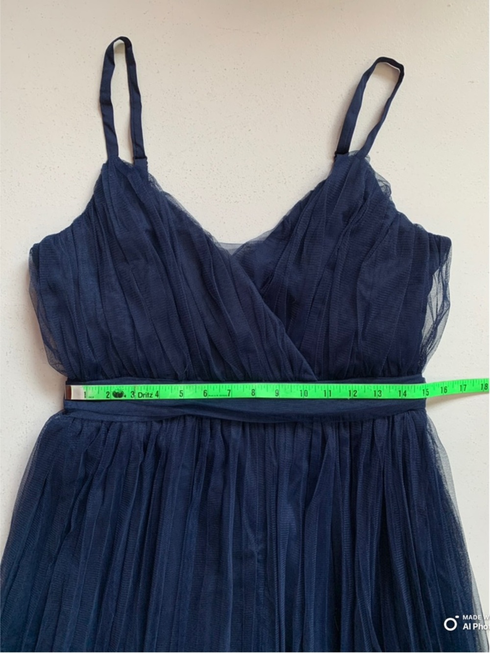 Lulus Large Exemplary Aura Navy Blue Tulle Surplice Midi Dress NWT - Picture 15 of 17